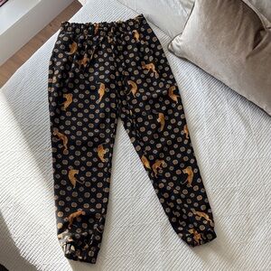 Zara Black and Gold Patterned Joggers